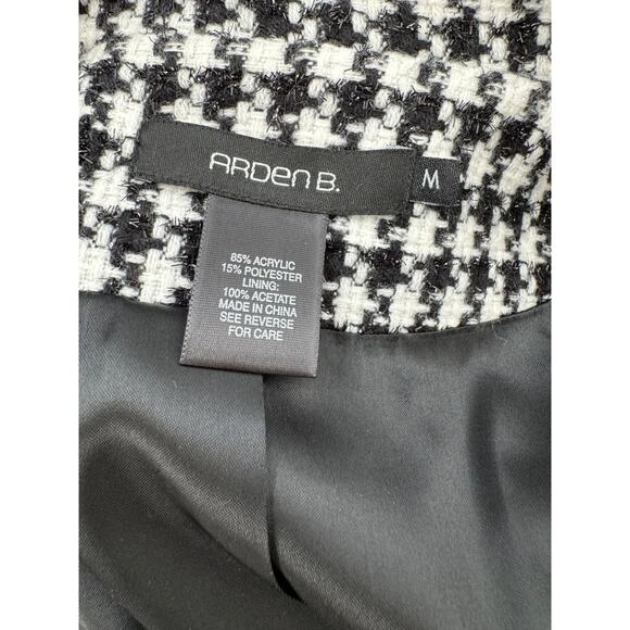 Arden B. Plaid Houndstooth Blazer 3/4 Sleeve Jacket Medium-Preppy, Old-Money - Picture 6 of 8